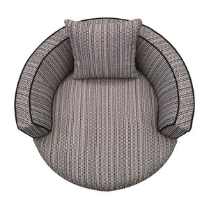 English Elm Swivel Solid Wood & Plywood Frame Accent Chair with Metal Swivel, Plush Foam Seat and Back Upholstery B035P148235