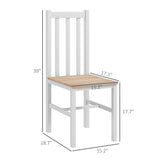 English Elm Homcom Farmhouse Armless Dining Chairs, Set Of 4 With Slat Back, White