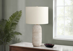 English Elm Lighting, Elegant 28" Cream Resin Table Lamp With Ivory Shade - Perfect For Any Room Decor B2710P221301