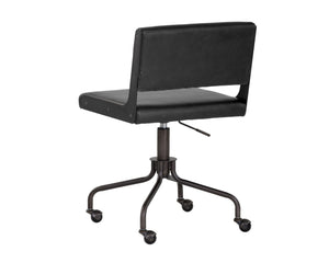 Sunpan Davis Armless Office Chair with Scandinavian Style, Industrial Flair & Exposed Steel Frame Design Dark Bronze / Onyx