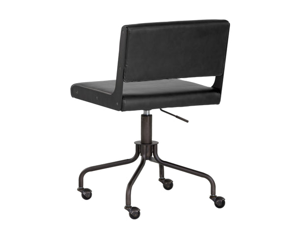 Sunpan Davis Armless Office Chair with Scandinavian Style, Industrial Flair & Exposed Steel Frame Design Dark Bronze / Onyx