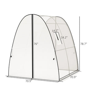 English Elm 6' Gothic Arch Walk-in Greenhouse Steel Frame Pe Cover with Sandbag Anchors T3971P402270