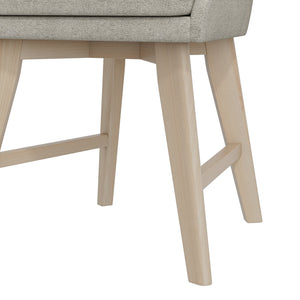 English Elm Studio Armless Linen Texture Dining Chairs with White Wash Wood Legs Set of 2 B127P495087