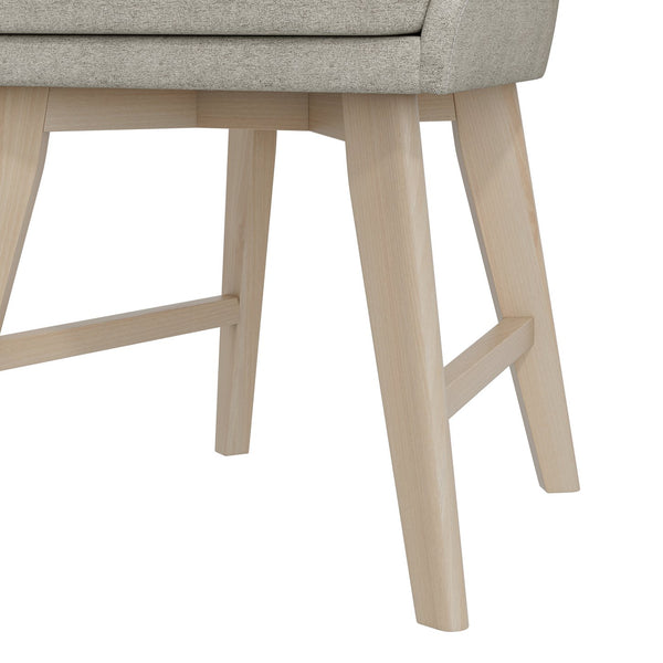 English Elm Studio Armless Linen Texture Dining Chairs with White Wash Wood Legs Set of 2 B127P495087