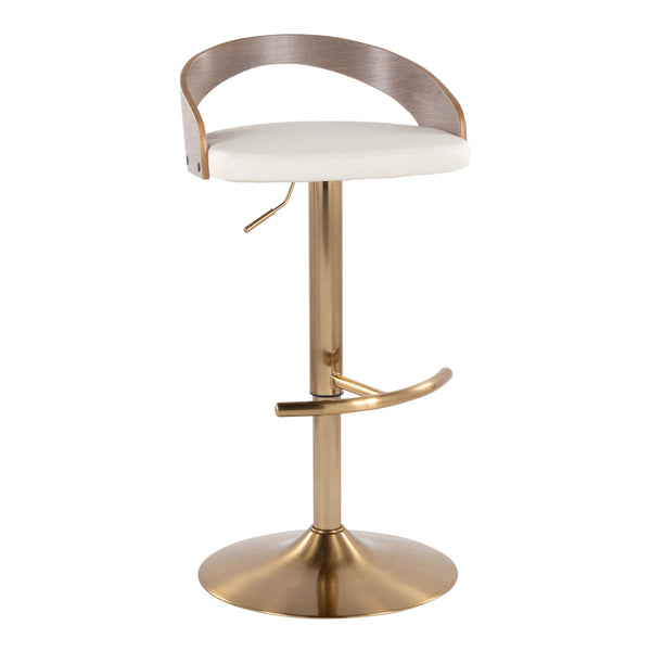 English Elm Adjustable Swivel Barstools Set of Two with Chrome Base Mid-century Kitchen Counter Seating B202S01971