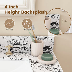 English Elm 31"X22" Bathroom Vanity Top With Undermount Sink, Panda White Artificial Marble, 3 Faucet Holes W509P362104