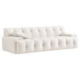 Ashcroft Furniture Brampton Mid Century Cream Velvet Sofa - Elegant 90