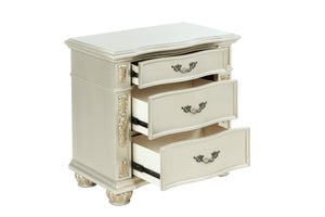 English Elm Lyon G07100-N Nightstand with Velvet-Lined Top Drawer, 3 Smooth-Glide Drawers, Ready-to-Use Wood Piece Champagne 36 L x 21 W x 33 H B078P301589