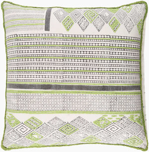 Surya Aba 18" X 18" Classic Cotton Accent Pillow – Elegant Home Decor For Living Room & Bedroom Style Green Cotton,Cotton Aba001-1818d