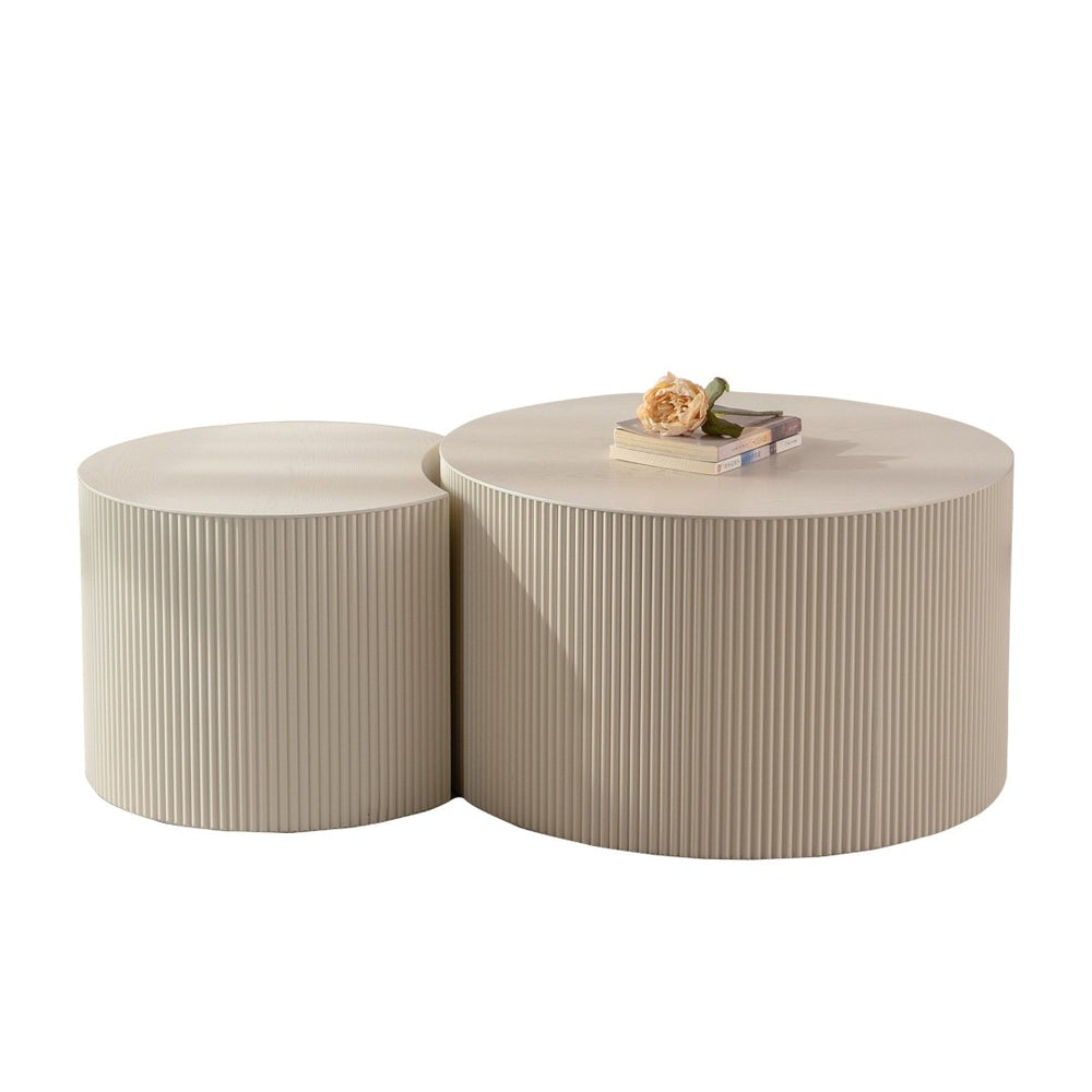 English Elm Round Wood Coffee Table - Handcrafted, Space-Saving Design With No Assembly For Cozy Living Rooms W3081P255040-GIGA