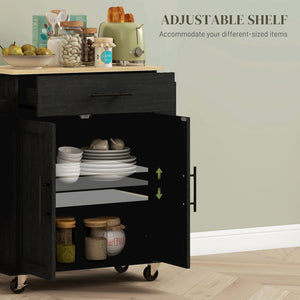 English Elm Homcom Mobile Kitchen Island With Ac Outlets, Storage & Spice Rack - Perfect For Small Spaces! W2225P200733