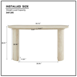 English Elm 55.12 Inch Faux Marble Mdf Console Table Slim Entryway Sofa Surface Modern Style W2582P385334