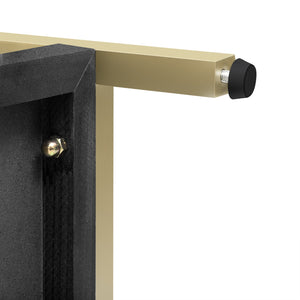 English Elm Trexm Retro Modern Console Table Two Drawers Geometric Matte Black Gold Entryway N715P227910B
