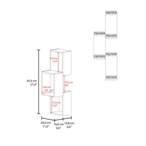 English Elm Stormi Wenge Wall-Mounted Geometric Shelf Unit — Asymmetrical Cube Design, Space-Saving Organizer B128P375286