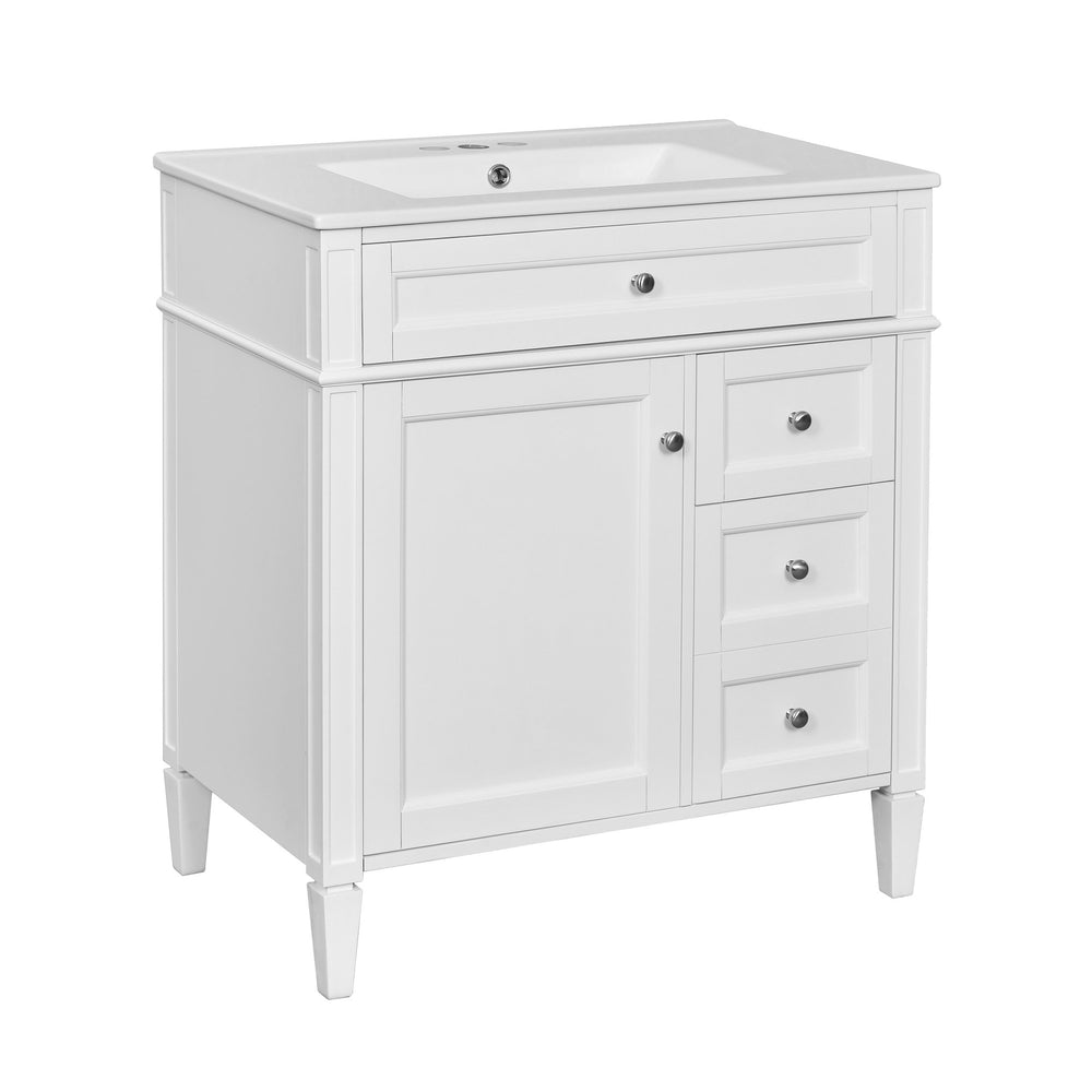 English Elm 30'' Bathroom Vanity With Ceramic Sink & Elegant Storage Solutions For Modern Home Décor Upgrade N710P250194K