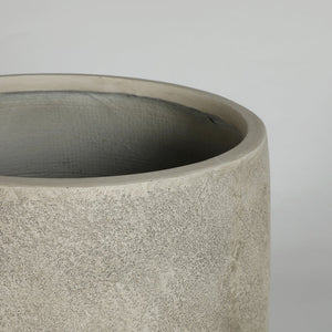 English Elm Round Concrete Style Planter Duo Handcrafted Magnesium Oxide Pots for Patio Garden W347P449373