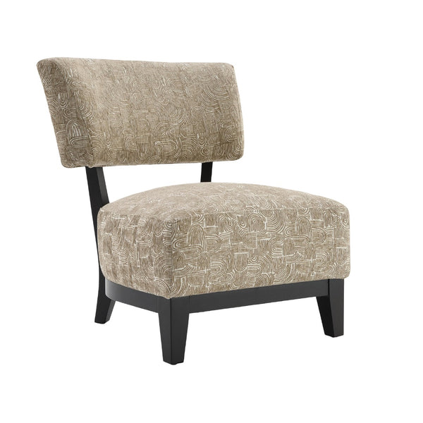 English Elm Contemporary Sculpted Barrel-Back Arm Chair with Smooth Casters, Neutral Textured Upholstery, Stylish Accent Seating Beige 38 L x 29 W x 35 H B2741P401404