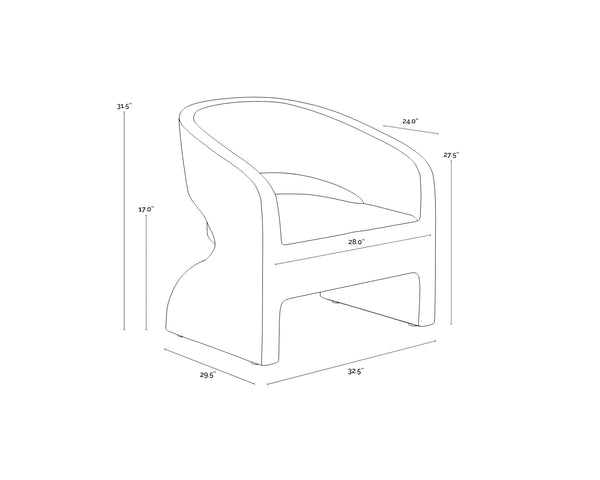 Sunpan Cura Lounge Chair – Stunning Concrete Design with Architecturally Inspired Curves for Indoors & Outdoors