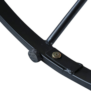 English Elm Oak 42" Round Dining Table with Oak Veneer Top, Matte Black Iron Pedestal, Rustic-Modern Compact Charm N842P319125D