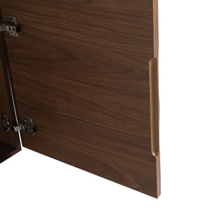 English Elm 18.5" Compact Wall-Mounted Bathroom Vanity With Stylish Resin Sink & Soft-Close Door, Walnut Finish W1972P362137
