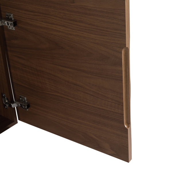 English Elm 18.5" Compact Wall-Mounted Bathroom Vanity With Stylish Resin Sink & Soft-Close Door, Walnut Finish W1972P362137