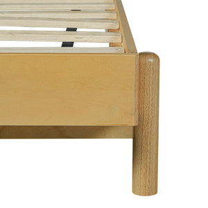 English Elm Christopher Knight Home® - Premium Rubber Wood Platform Bed Frame - Stylish Queen Bed With Beige Headboard, Mid-Century Design N770P288638A_N770P288639A