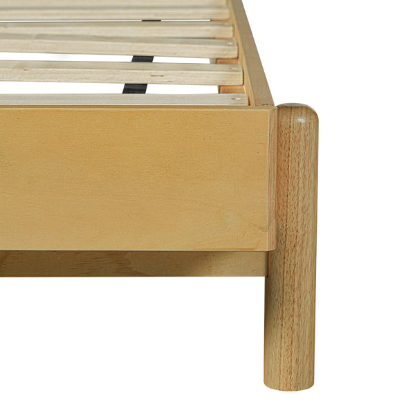 English Elm Christopher Knight Home® - Premium Rubber Wood Platform Bed Frame - Stylish Queen Bed With Beige Headboard, Mid-Century Design N770P288638A_N770P288639A