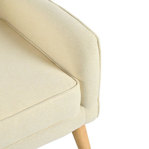 English Elm Mid-century Modern Accent Chair Tufted Polyester Upholstery Tapered Birch Legs N767P419113B