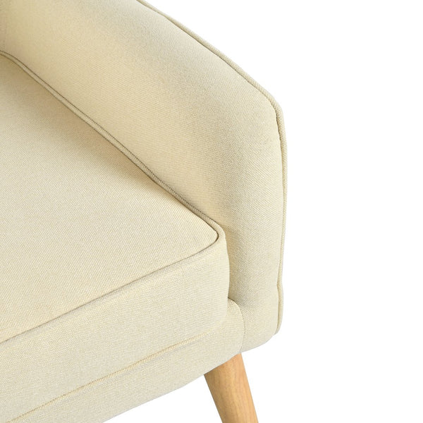 English Elm Mid-century Modern Accent Chair Tufted Polyester Upholstery Tapered Birch Legs N767P419113B