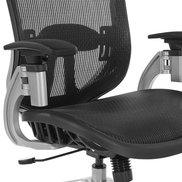 OSP Home Furnishings Vertical Mesh Back Office Chair with Lumbar Support Synchro Tilt and Pneumatic Lift 889-T11N6421R