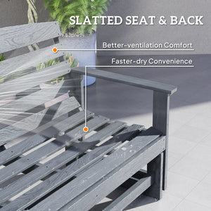 English Elm Double Outdoor Glider Bench Weatherproof Hdpe Slatted Farmhouse Porch Loveseat for Two Gray T3971P459259