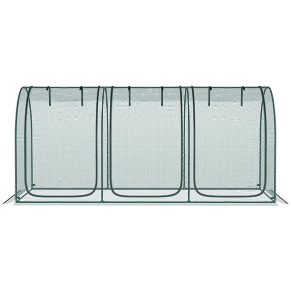 English Elm Outsunny 9' X 4' Crop Cage - Portable Plant Protection Tent With Zippered Doors & Ground Stakes W2225P174511-GIGA