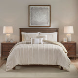 Harbor House Anslee Cottage/Country 3 Piece Cotton Yarn Dyed Duvet Cover Set HH12-1692 Taupe