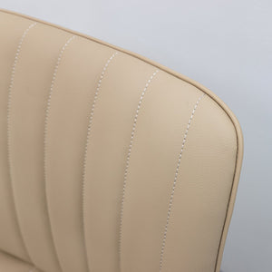 English Elm Khaki Pu Leather Armless Dining Chairs Set Of 4 With Metal Legs – Modern Wave Pattern & Comfort T3967P383850