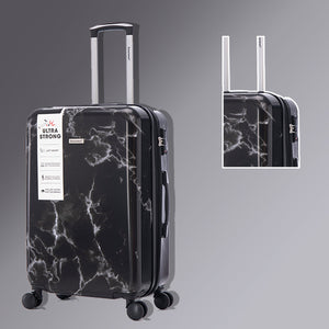 English Elm 3-piece Polycarbonate Hardshell Luggage Set with Swivel Wheels and Combo Lock Black T3292P316965