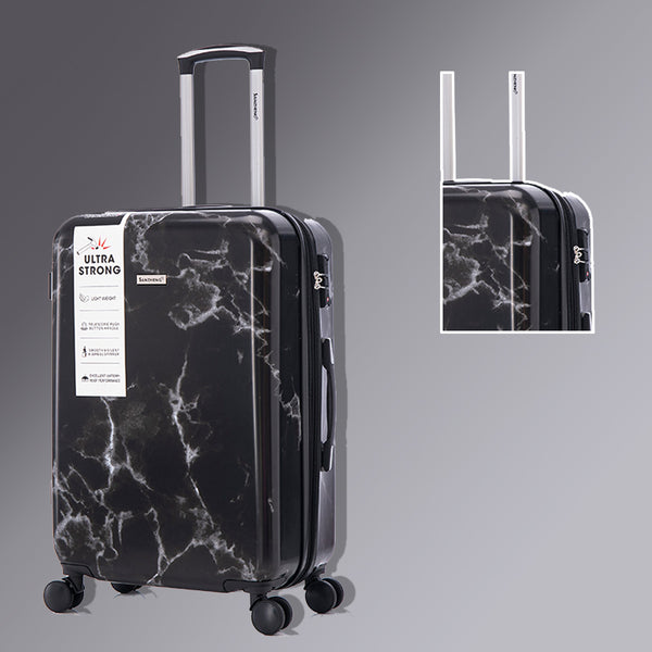 English Elm 3-piece Polycarbonate Hardshell Luggage Set with Swivel Wheels and Combo Lock Black T3292P316965