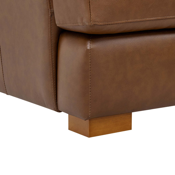 English Elm Leather Match Modular Sectional with Top-grain Upholstery and Flexible Open Plan Seating Dark Brown B2748S00028