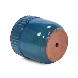 English Elm 3 Pieces Ceramic Flowerpot Set – Handcrafted Antique Blue Planters For Garden, Patio & Home Décor W3273P321474