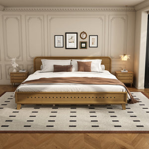 English Elm Christopher Knight Home® - Pine Solid Wood King Size Bed Frame – Rustic Yellow Charm, No Box Spring Required, Sturdy Support N770P291026N_N770P291027N