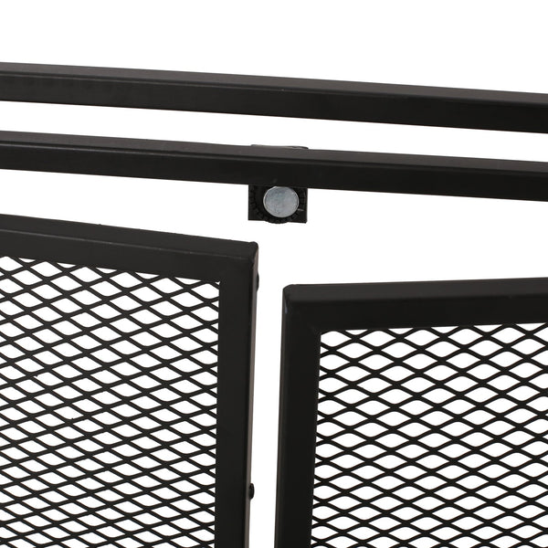 English Elm Christopher Knight Home® - FIREPLACE Samantha Iron Screen with Matte Finish, Handcrafted Mesh Guard, Dual Doors & Sleek Frame Black 67721.00