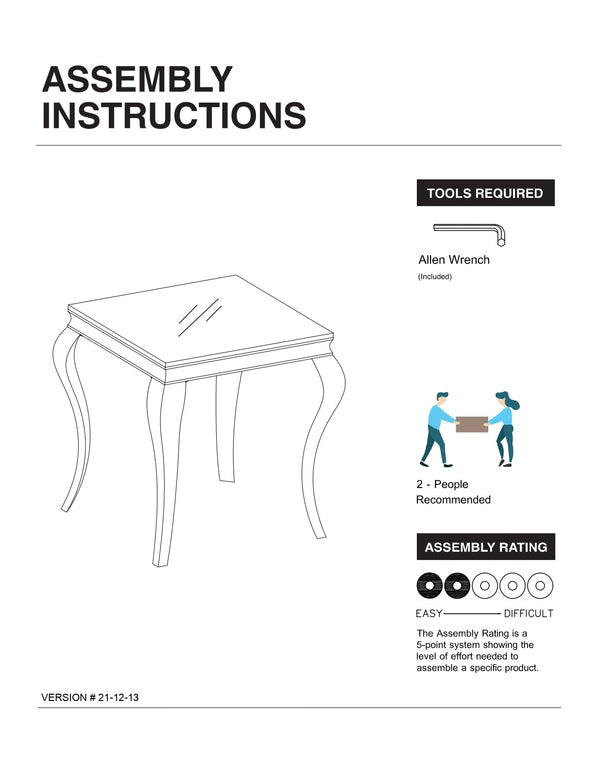 English Elm Glam Stainless Steel Coffee Table with Beveled Tempered Glass Top and Elegant Cabriole-Style Legs Silver,White 28 L x 28 W x 4 H B011S01177