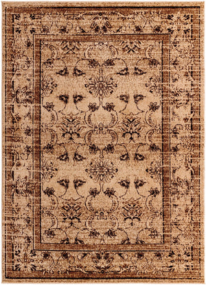 Unique Loom La Jolla Botanica Machine Made Floral Rug Ivory, Beige/Ivory/Light Brown 7' 1" x 10' 0"