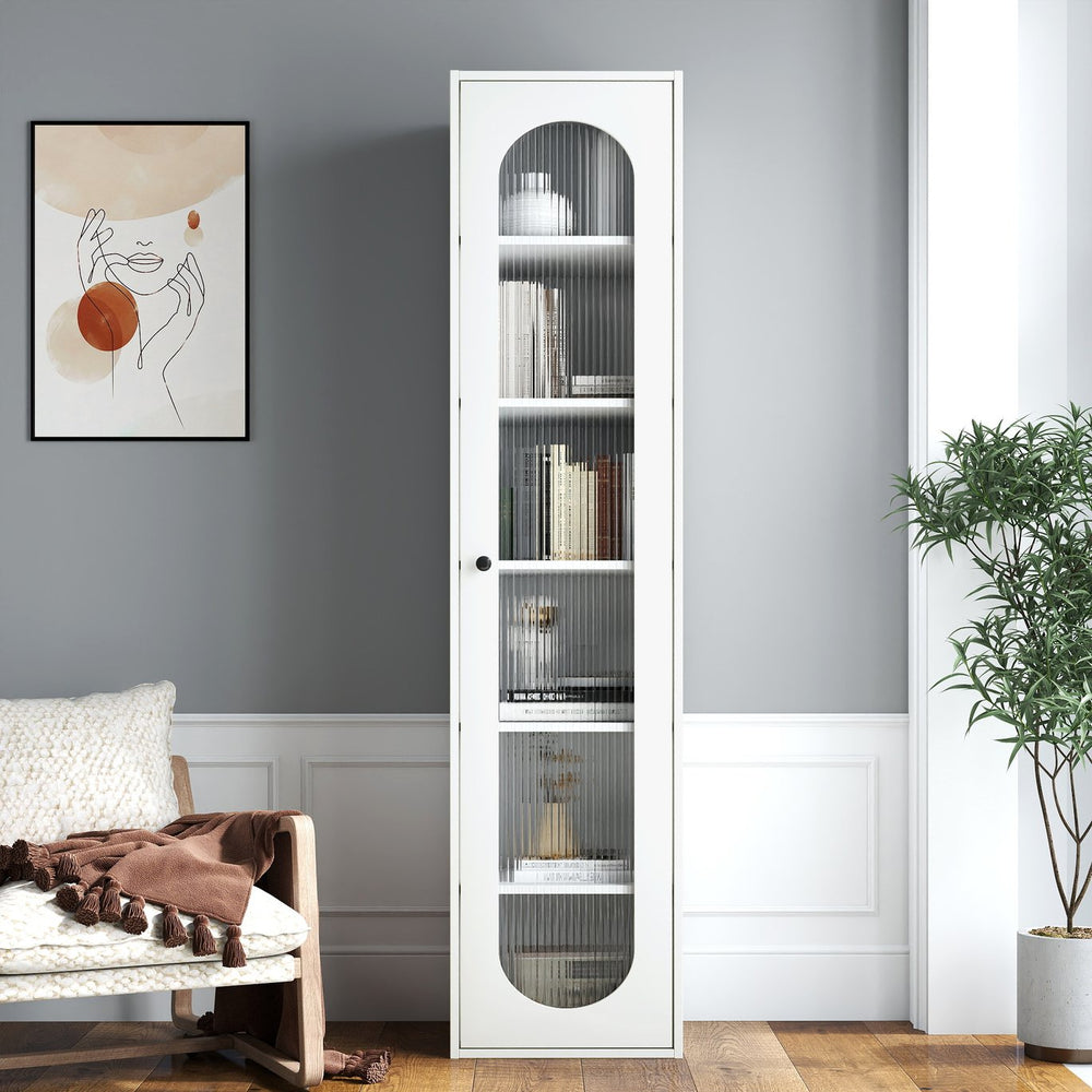 English Elm Organizer Rolling Three Tier Pantry Storage Cabinet with Wheeled Base Slim Fit W331P379950