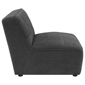English Elm Ortega Boucle Armless Chair in Dark Charcoal — Deep Seating, Textured Fabric, Modular Lounge Comfort (97) B062P375541
