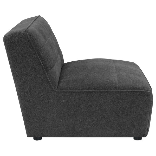 English Elm Ortega Boucle Armless Chair in Dark Charcoal — Deep Seating, Textured Fabric, Modular Lounge Comfort (97) B062P375541