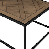 English Elm Walker Edison - Contemporary Decorative Parquet-Top Rectangle Coffee Table – Parquet Veneer