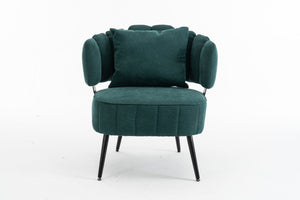 English Elm Decorative Chenille Barrel Tub Chair with Pocket Coil Cushion for Cozy Reading Nooks Green W5188P462020