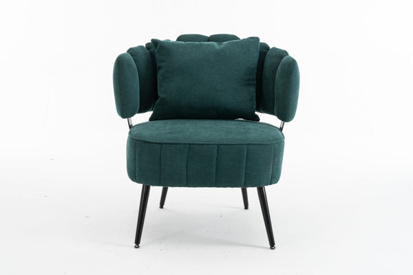 English Elm Decorative Chenille Barrel Tub Chair with Pocket Coil Cushion for Cozy Reading Nooks Green W5188P462020