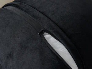 English Elm Luxury Chinchilla Faux Fur Pillow - Gilded Black Accent (22"X22") For Modern Glam Home Decor B030P233953