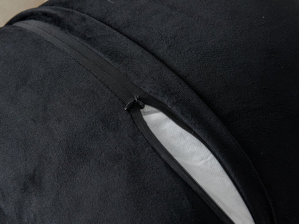 English Elm Luxury Chinchilla Faux Fur Pillow - Gilded Black Accent (22"X22") For Modern Glam Home Decor B030P233953